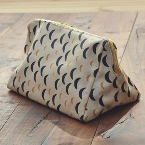 Moon print zip pouch / makeup bag